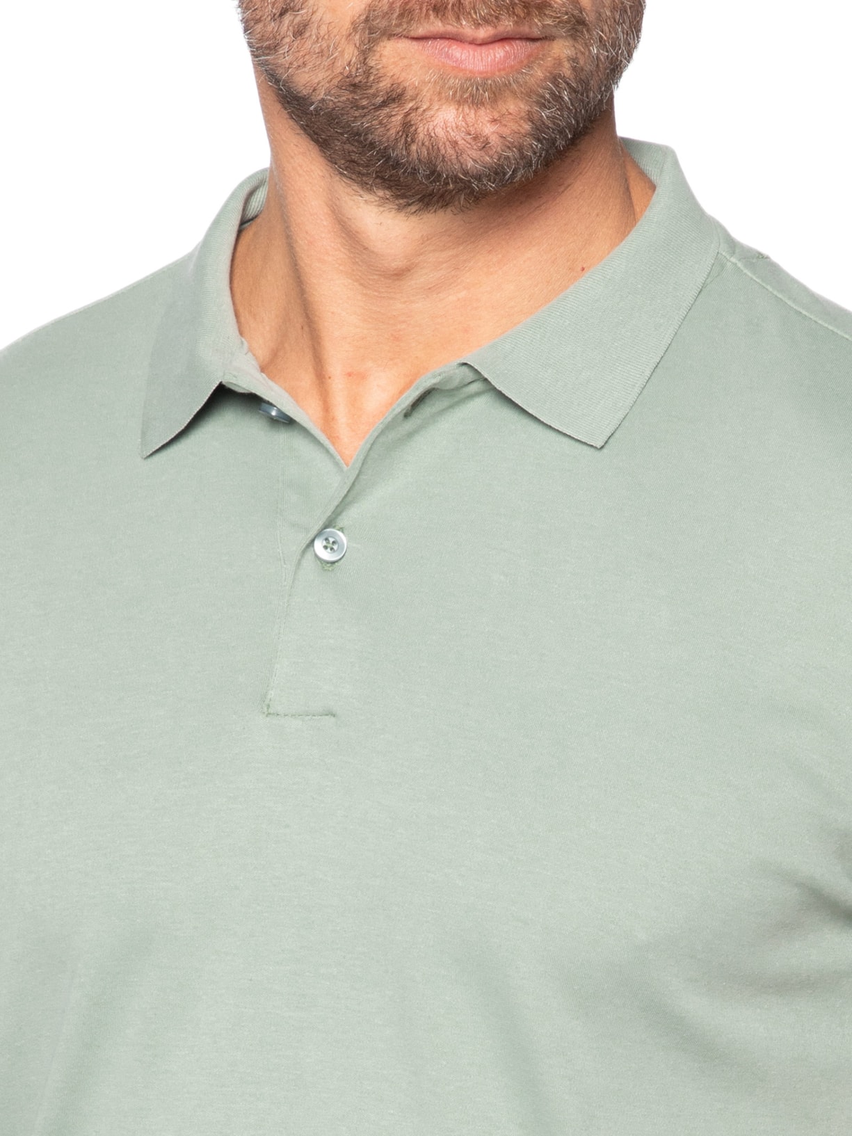 Polo Masculina Básica em Algodão Egípcio Verde Pineapple