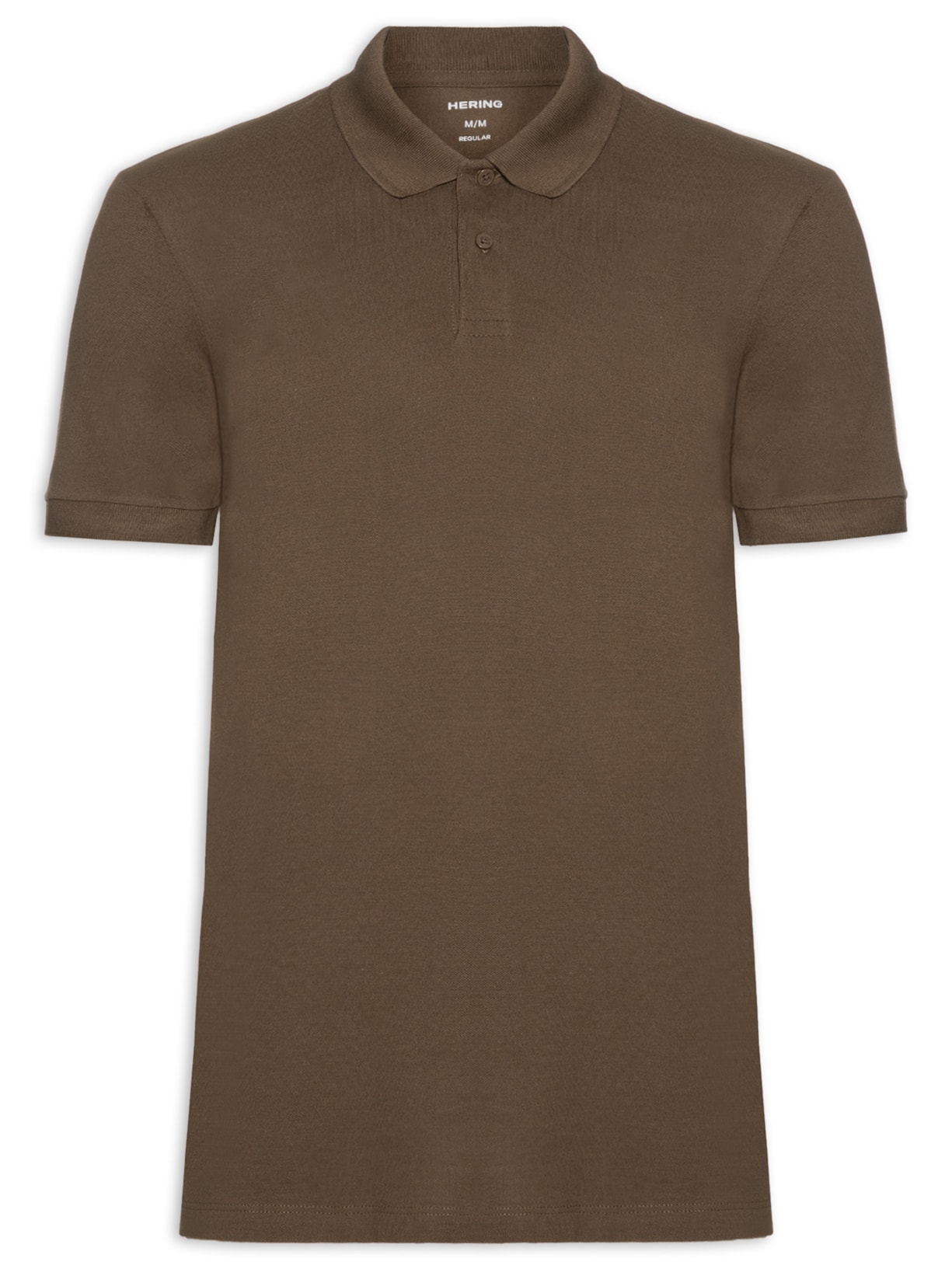 Polo Masculina Básica Em Pique - Marrom