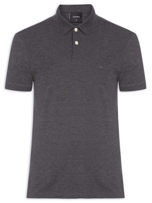 Polo Masculina Básica em Piquet – Cinza