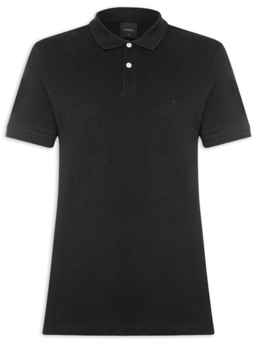 Polo Masculina Básica em Piquet – Preto