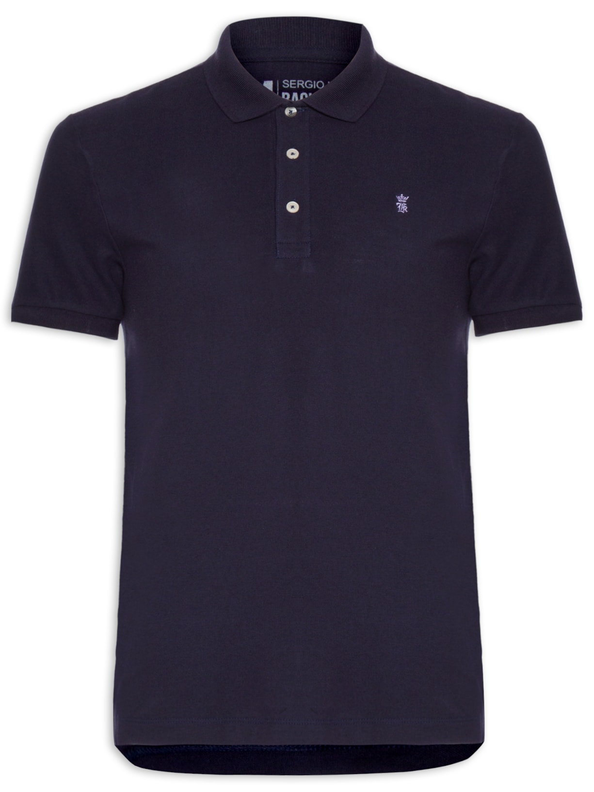 Polo Masculina Básica Em Piquet - Azul