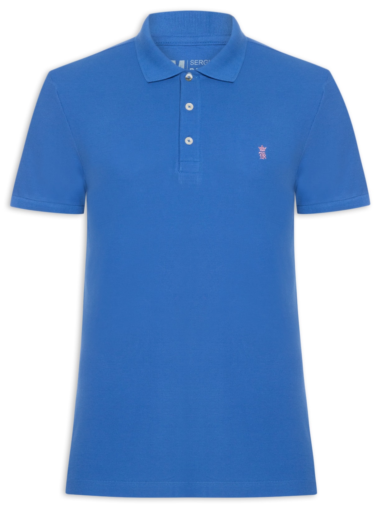Polo Masculina Básica Em Piquet - Azul