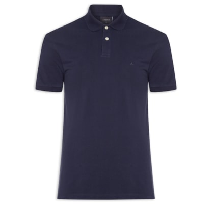 Polo Masculina Básica em Piquet - Azul