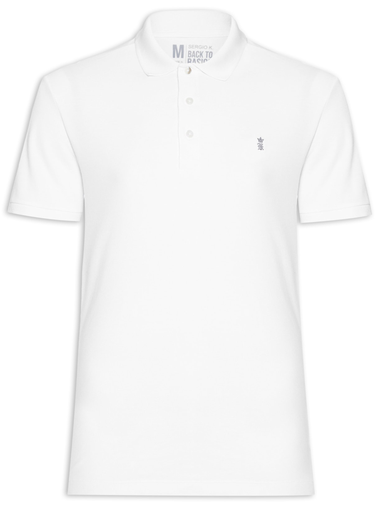 Polo Masculina Básica Em Piquet - Branco