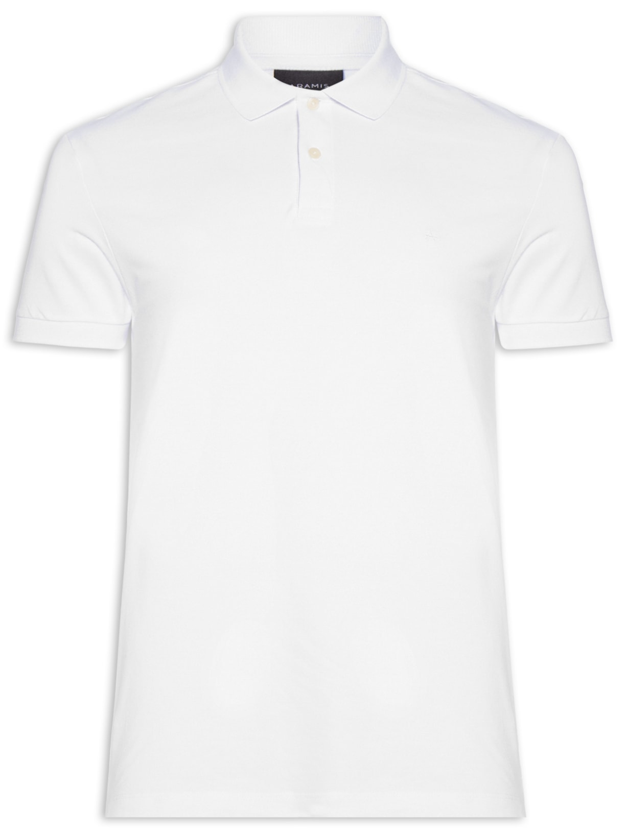 Polo Masculina Básica Em Piquet - Branco