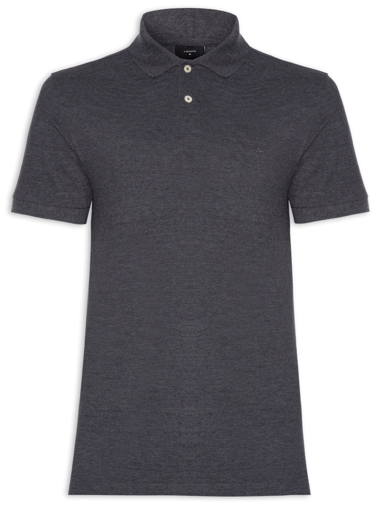 Polo Masculina Básica em Piquet - Cinza