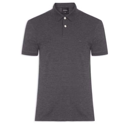 Polo Masculina Básica em Piquet - Cinza