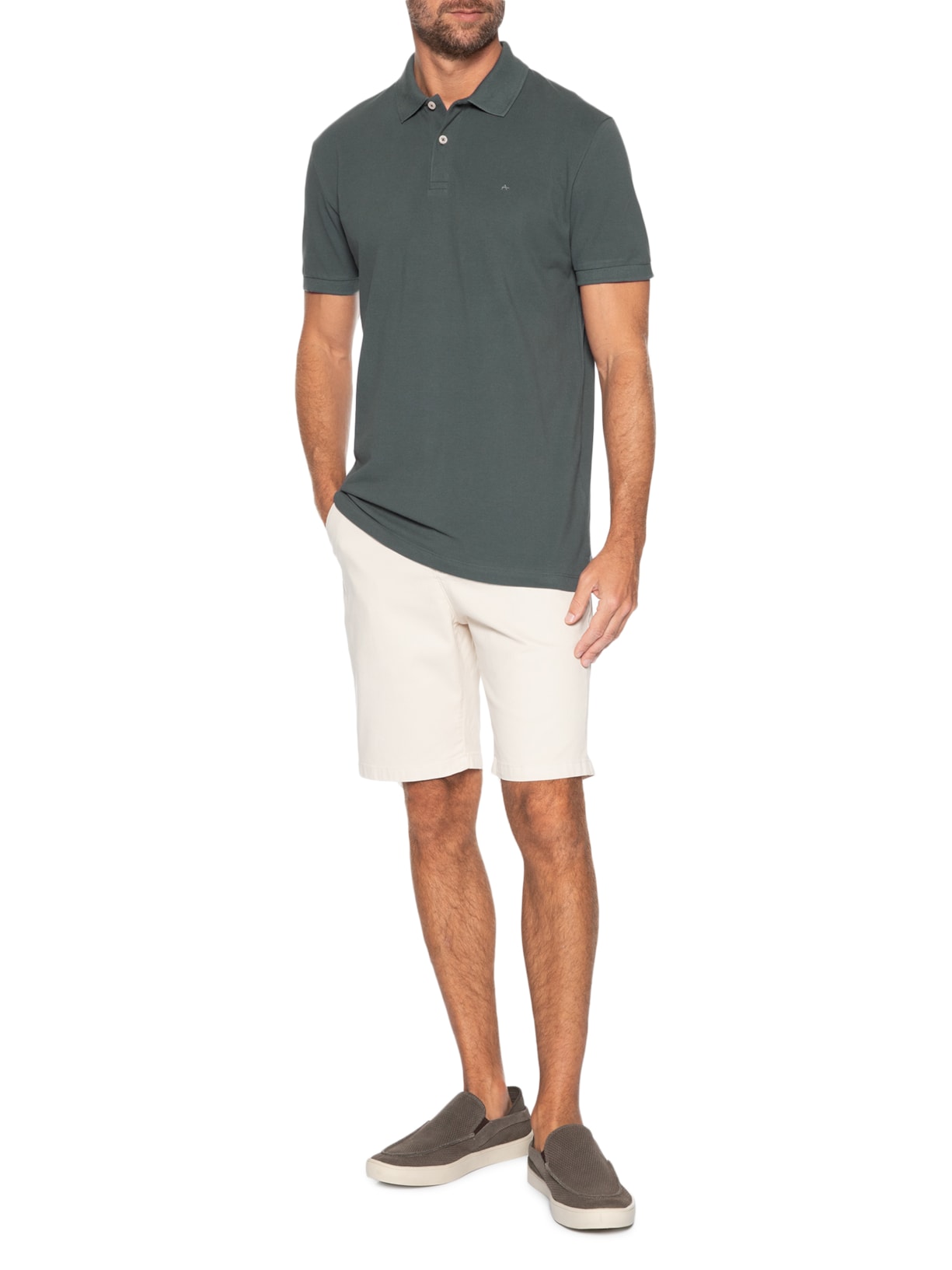 Polo Masculina Básica Em Piquet Logo Surton Verde Aramis