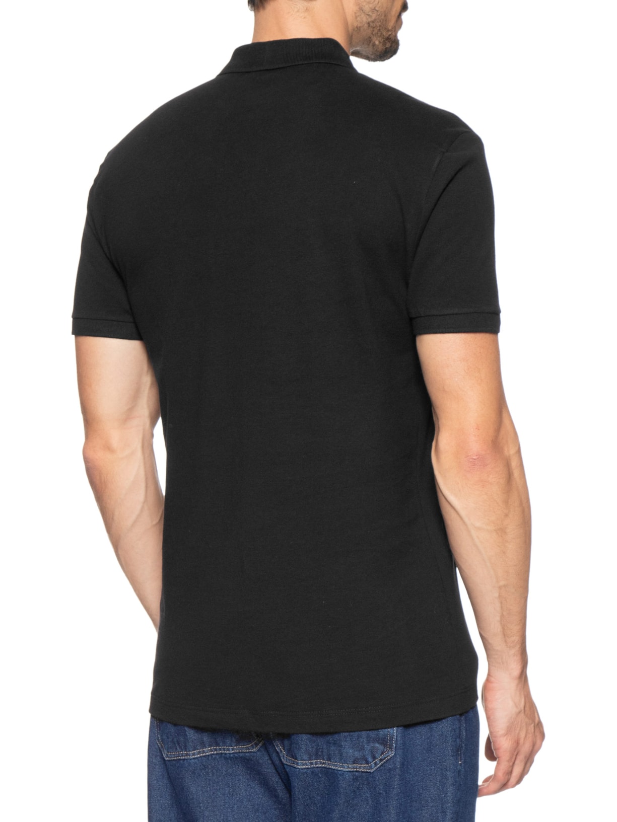 Polo Masculina Básica em Piquet Preto Aramis