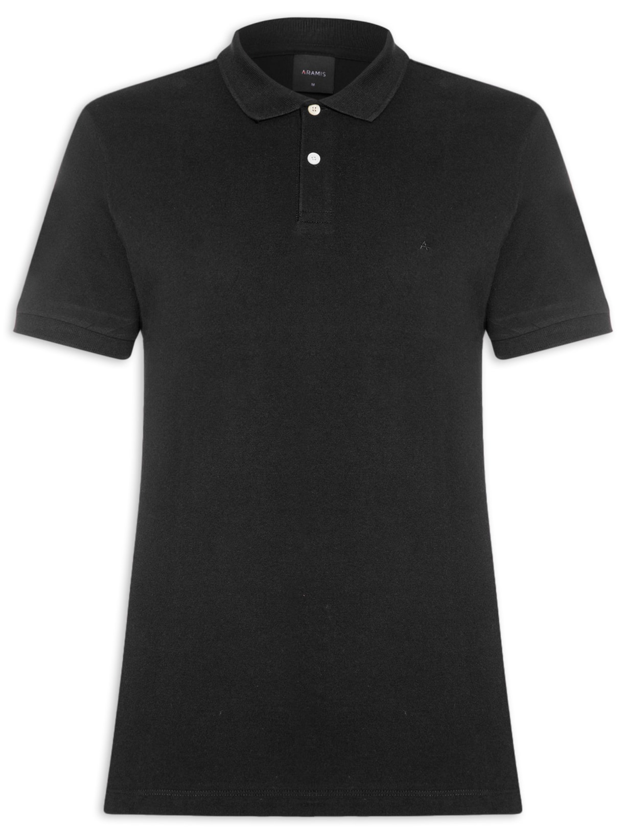 Polo Masculina Básica em Piquet Preto Aramis