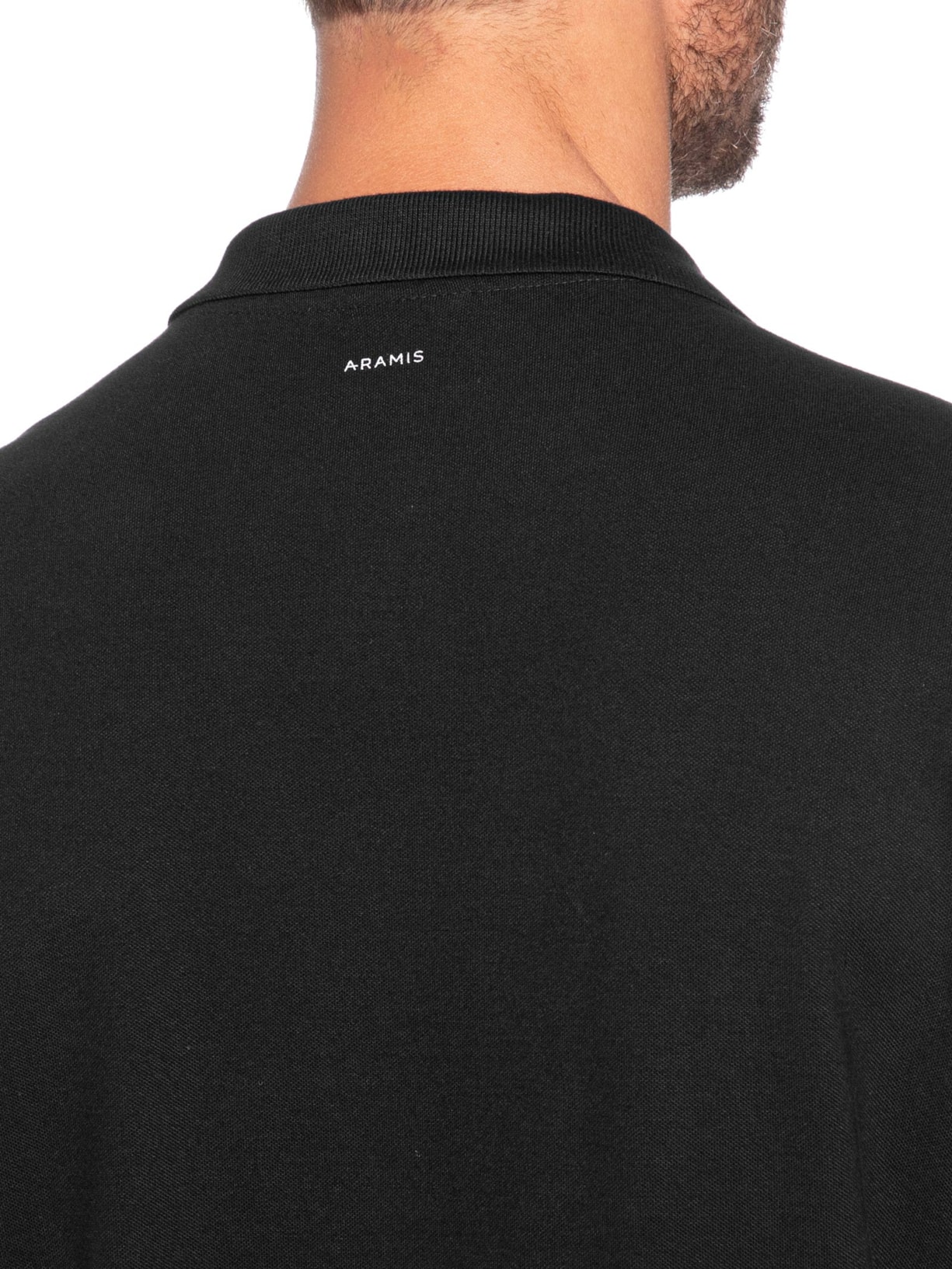 Polo Masculina Básica em Piquet Preto Aramis