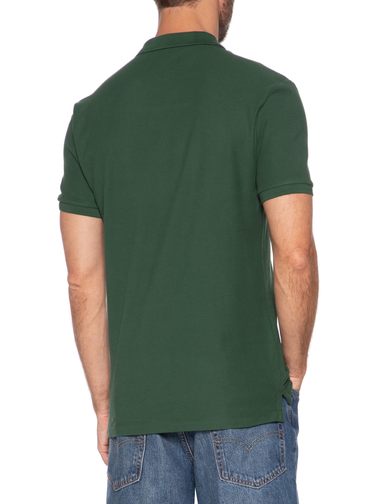 Polo Masculina Básica Em Piquet Verde Sergio K