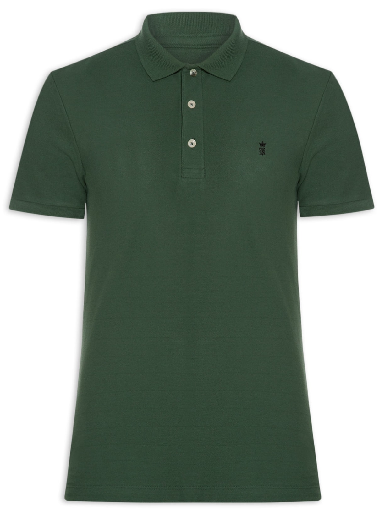 Polo Masculina Básica Em Piquet - Verde