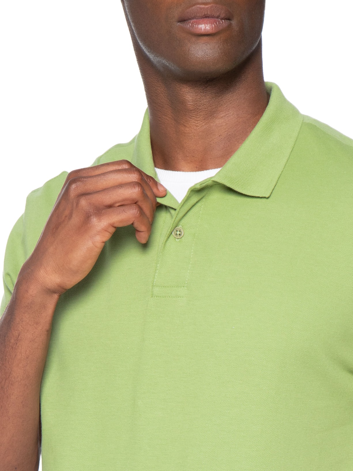 Polo Masculina Básica Em Piquet Verde Hering
