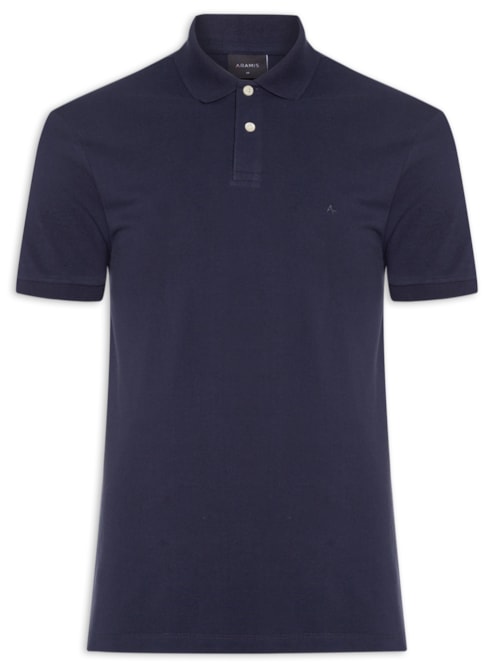 Polo Masculina Básica em Piquet – Azul