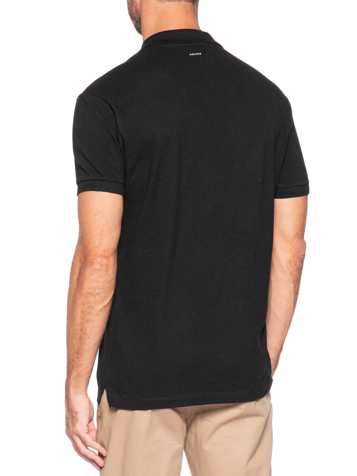 Polo Masculina Básica em Piquet – Preto Aramis