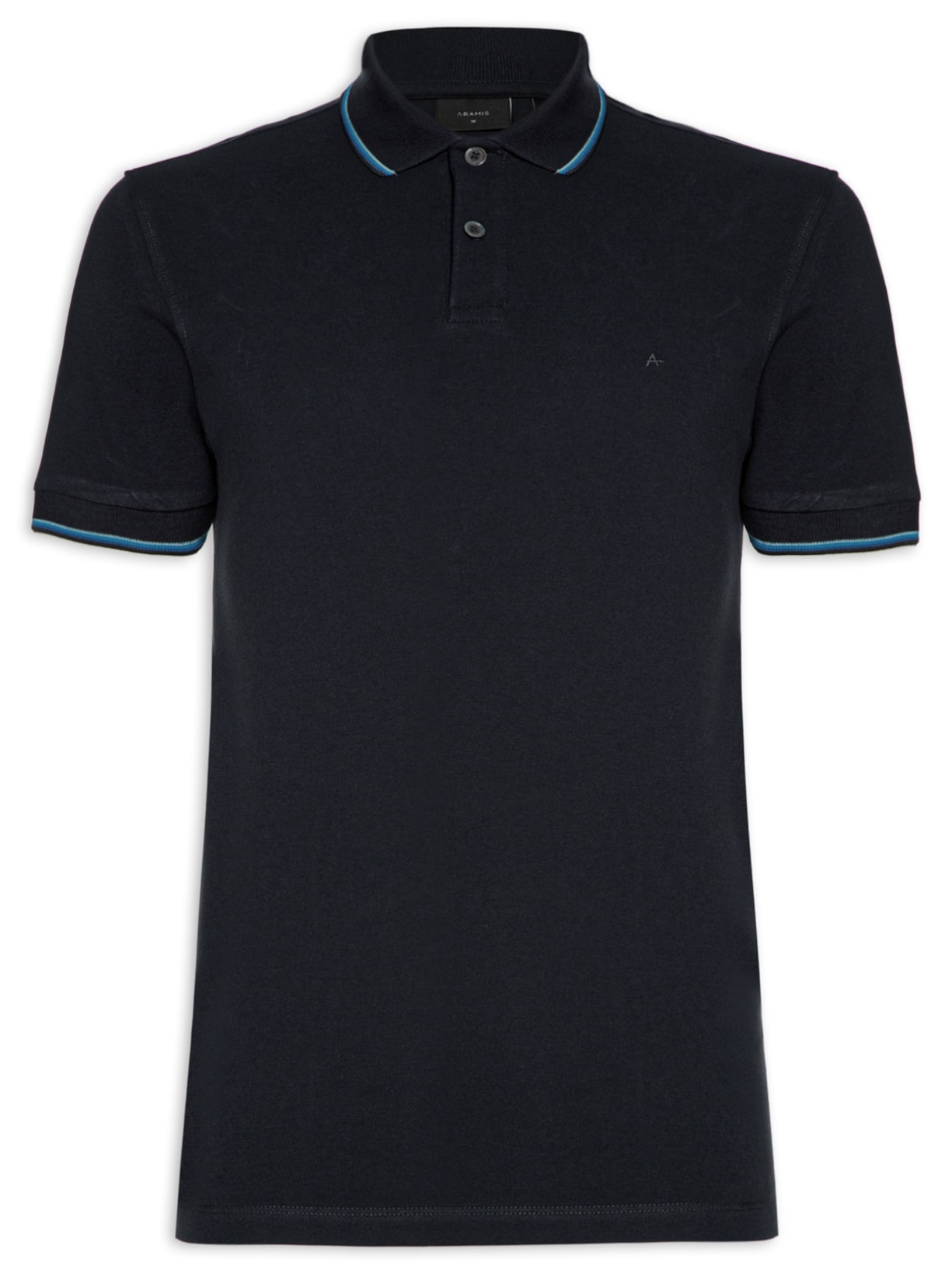 Polo Masculina Básica Frisos - Azul