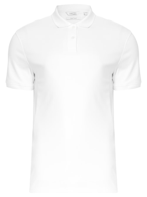 Polo Masculina Básica Interlock Bordado - Branco