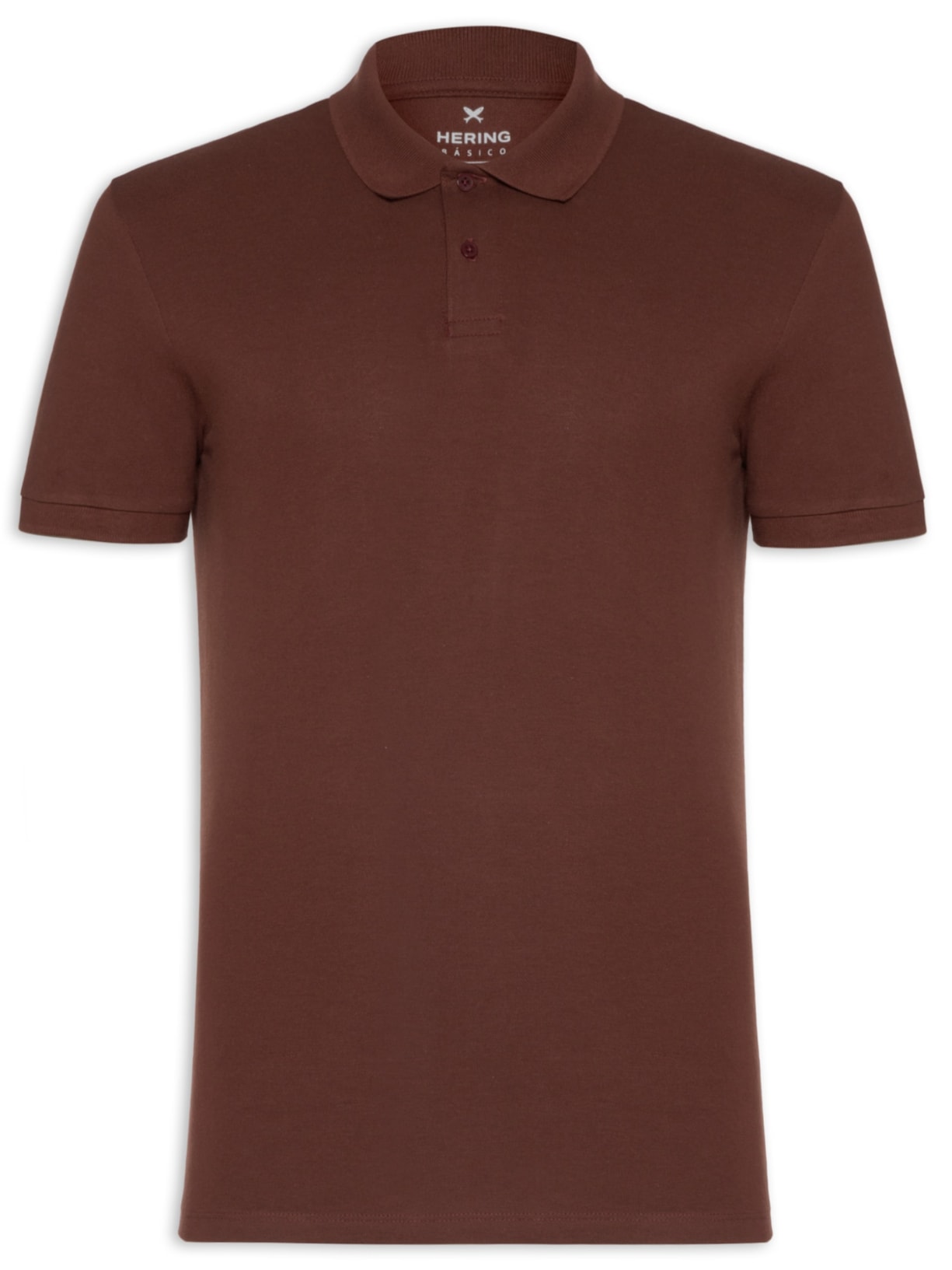 Polo Masculina Básica Manga Curta Em Piquet - Vinho