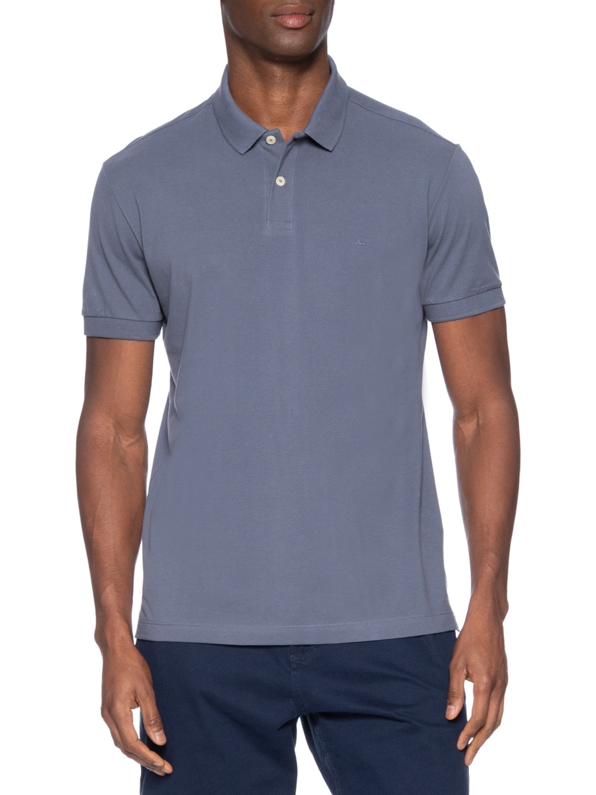 Polo Masculina Básica Piquet Azul Aramis