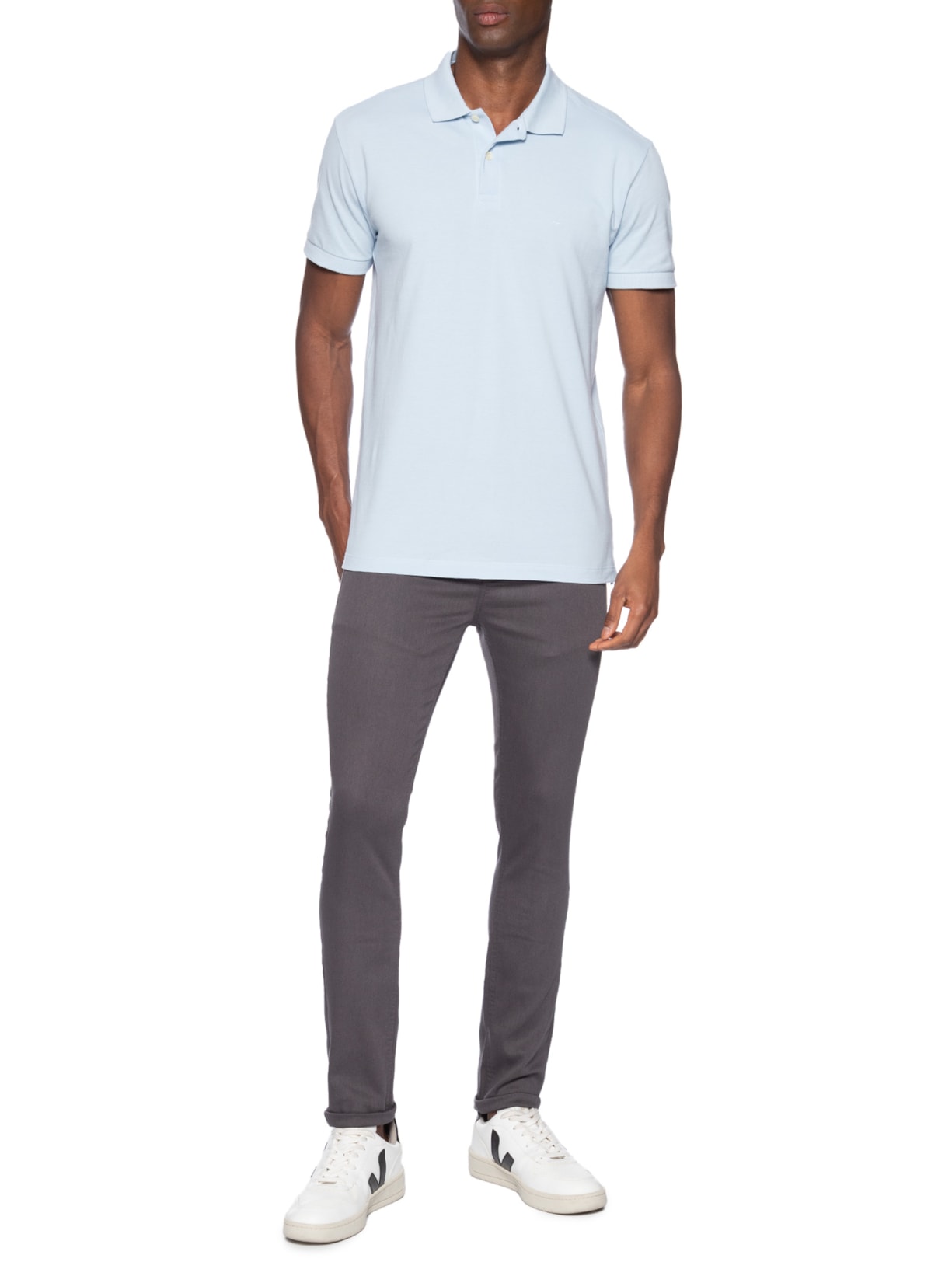 Polo Masculina Básica Piquet Azul Aramis