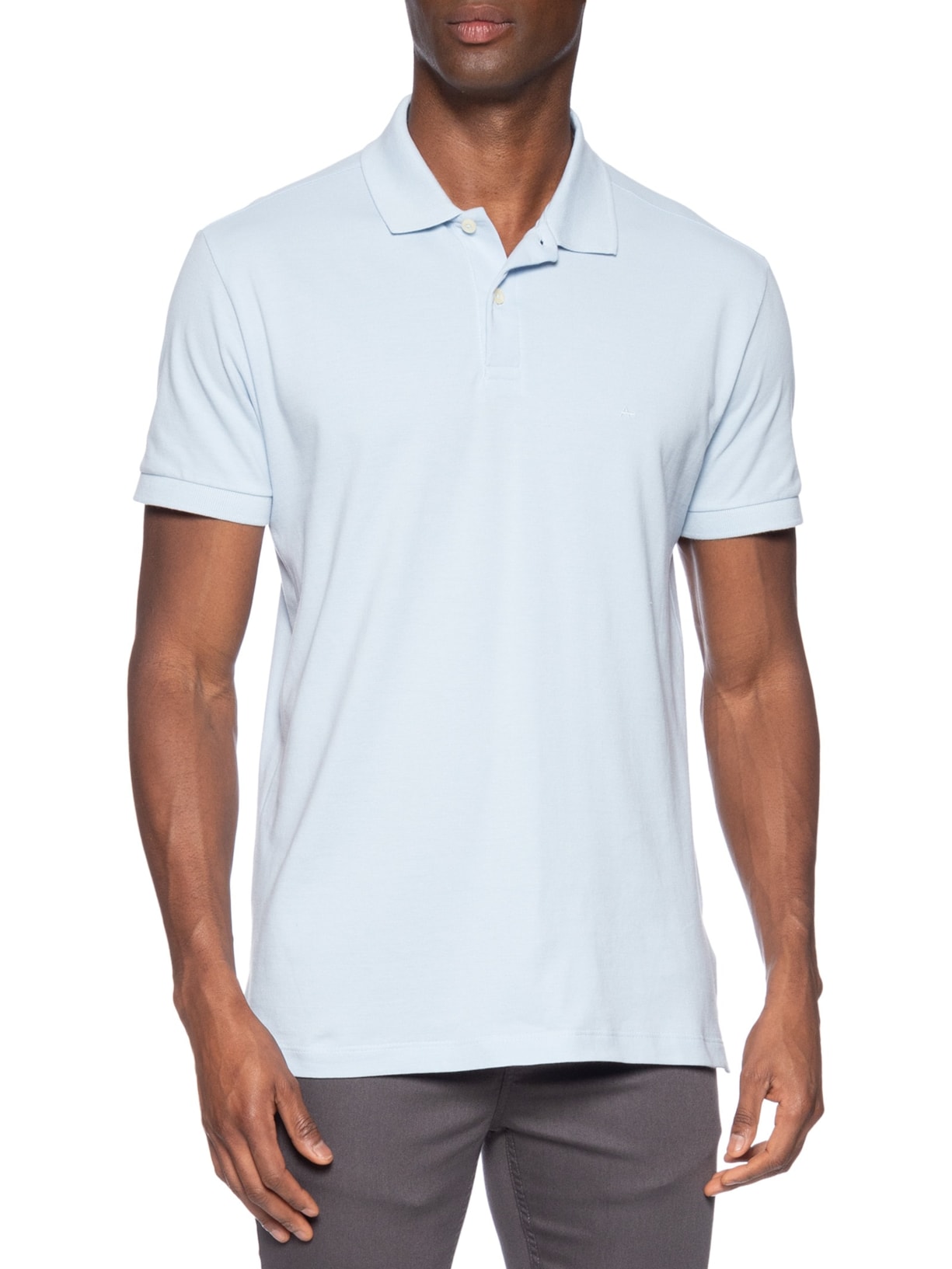 Polo Masculina Básica Piquet Azul Aramis