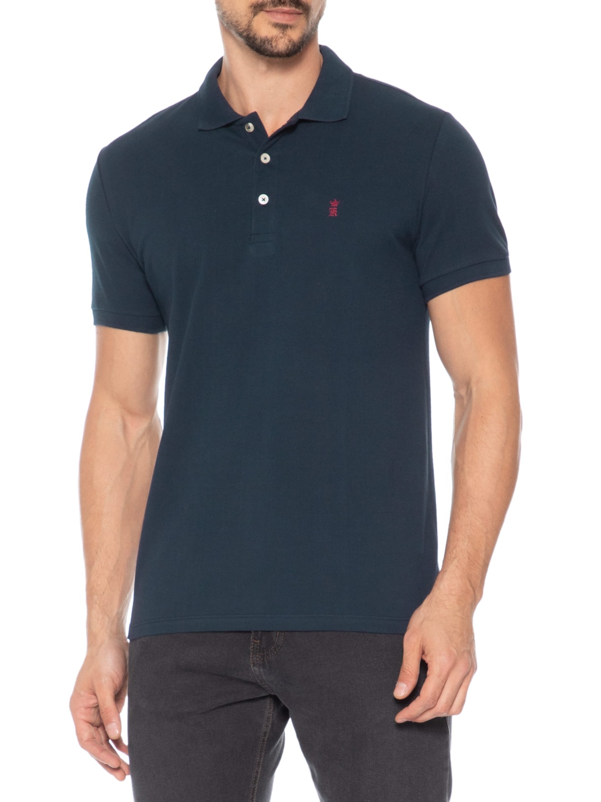 Polo Masculina Básica Piquet Azul Sergio K