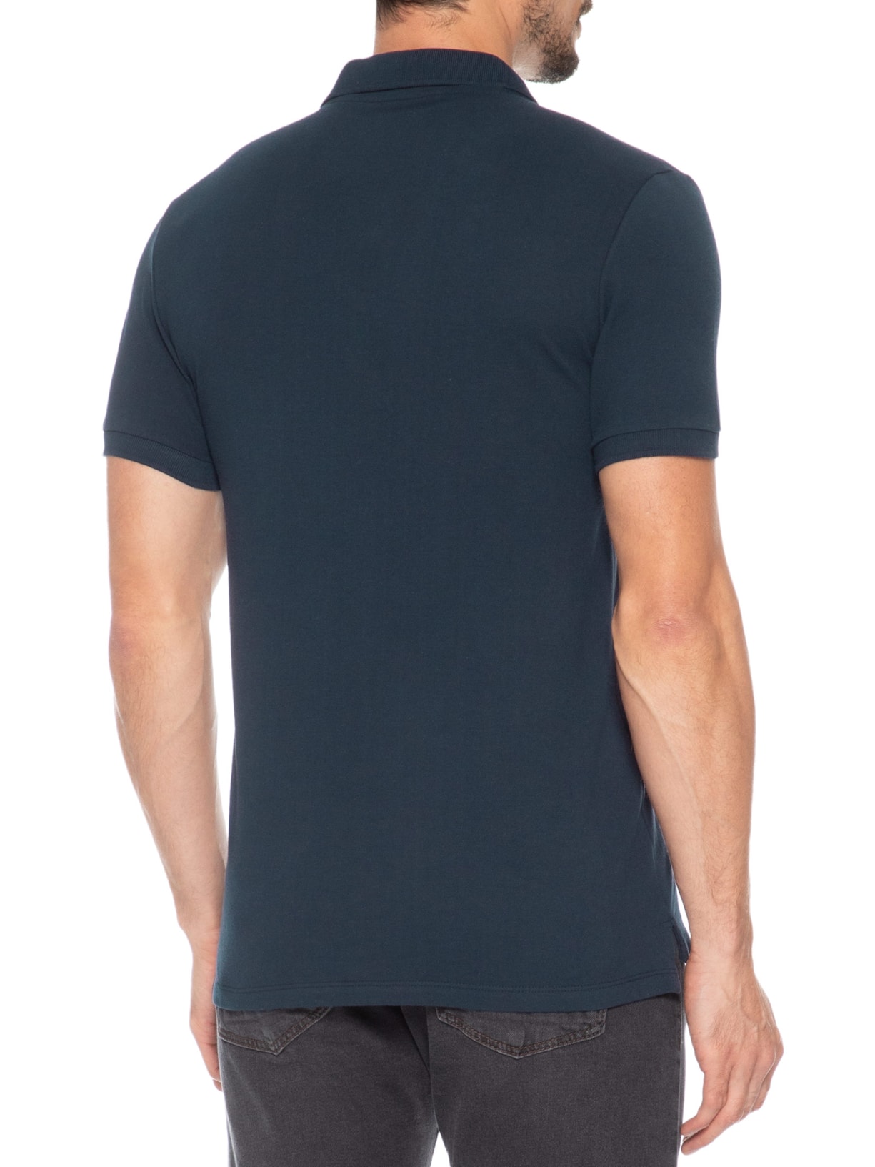 Polo Masculina Básica Piquet Azul Sergio K