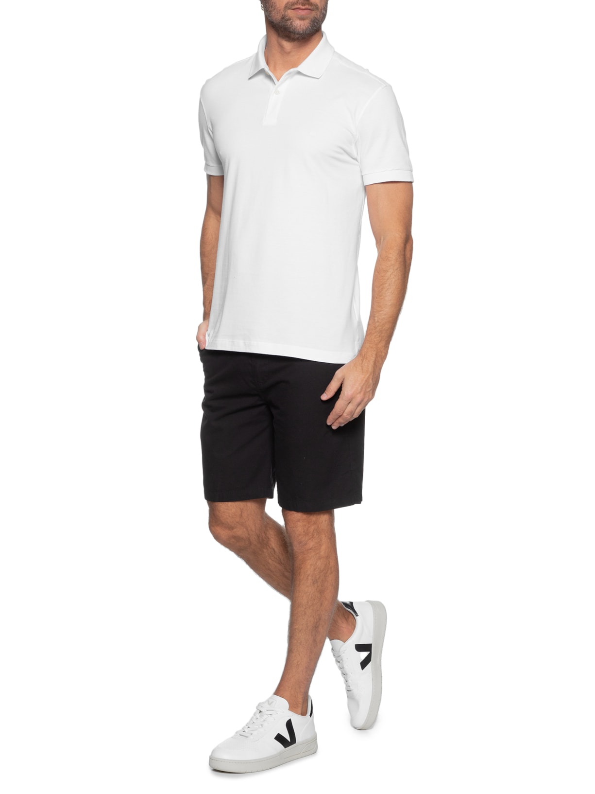Polo Masculina Básica Piquet Branco Aramis