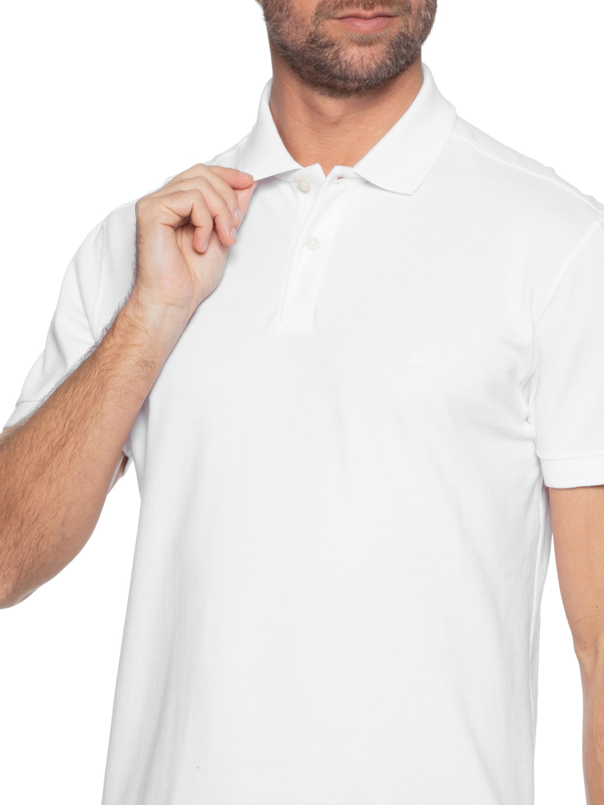 Polo Masculina Básica Piquet Branco Aramis