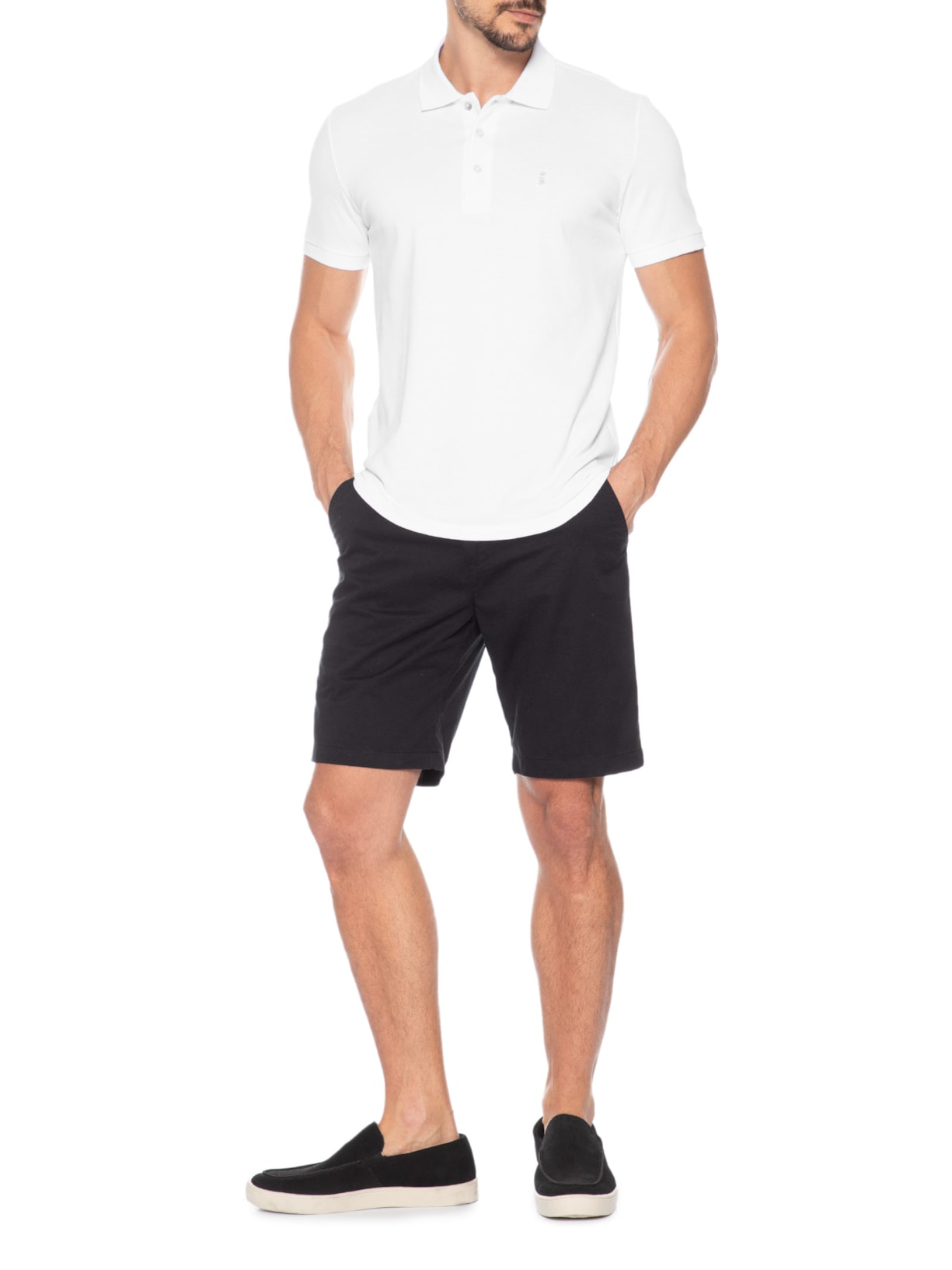 Polo Masculina Básica Piquet Branco Sergio K
