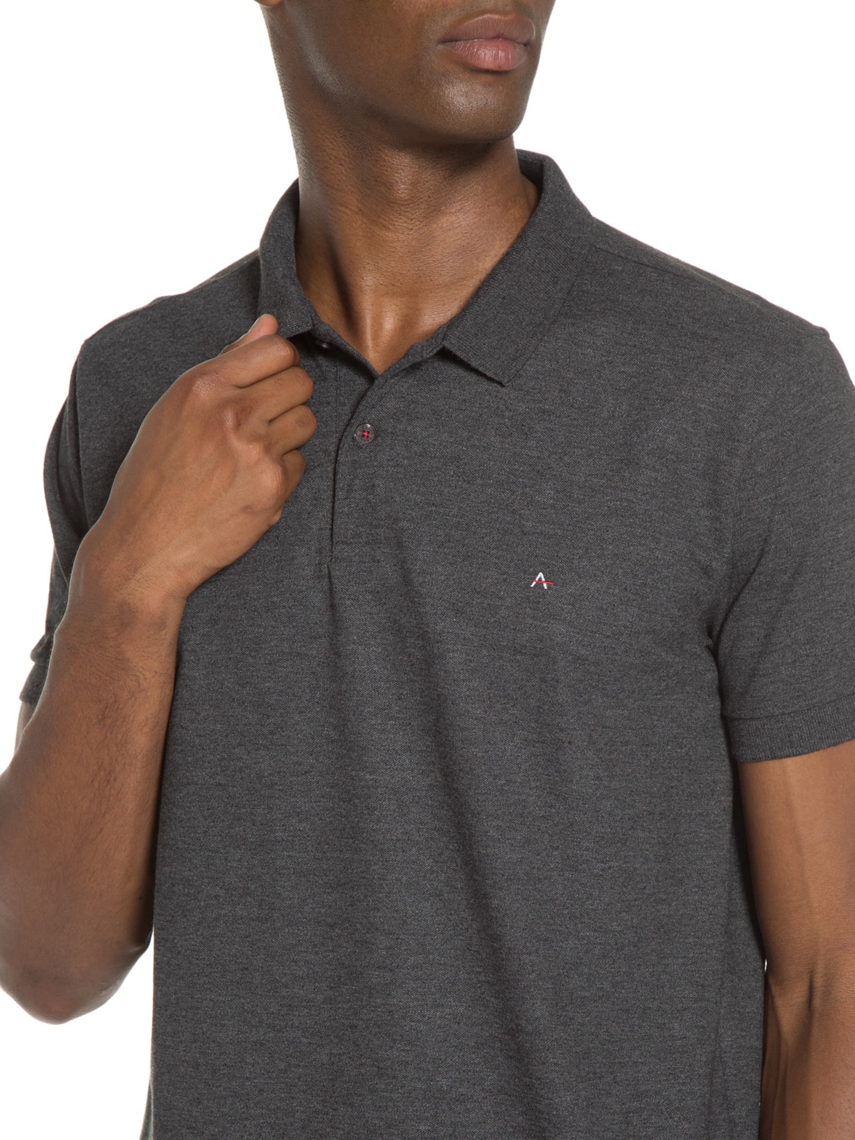 Polo Masculina Básica Piquet Cinza Aramis