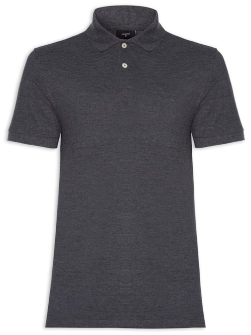 Polo Masculina Básica Piquet - Cinza