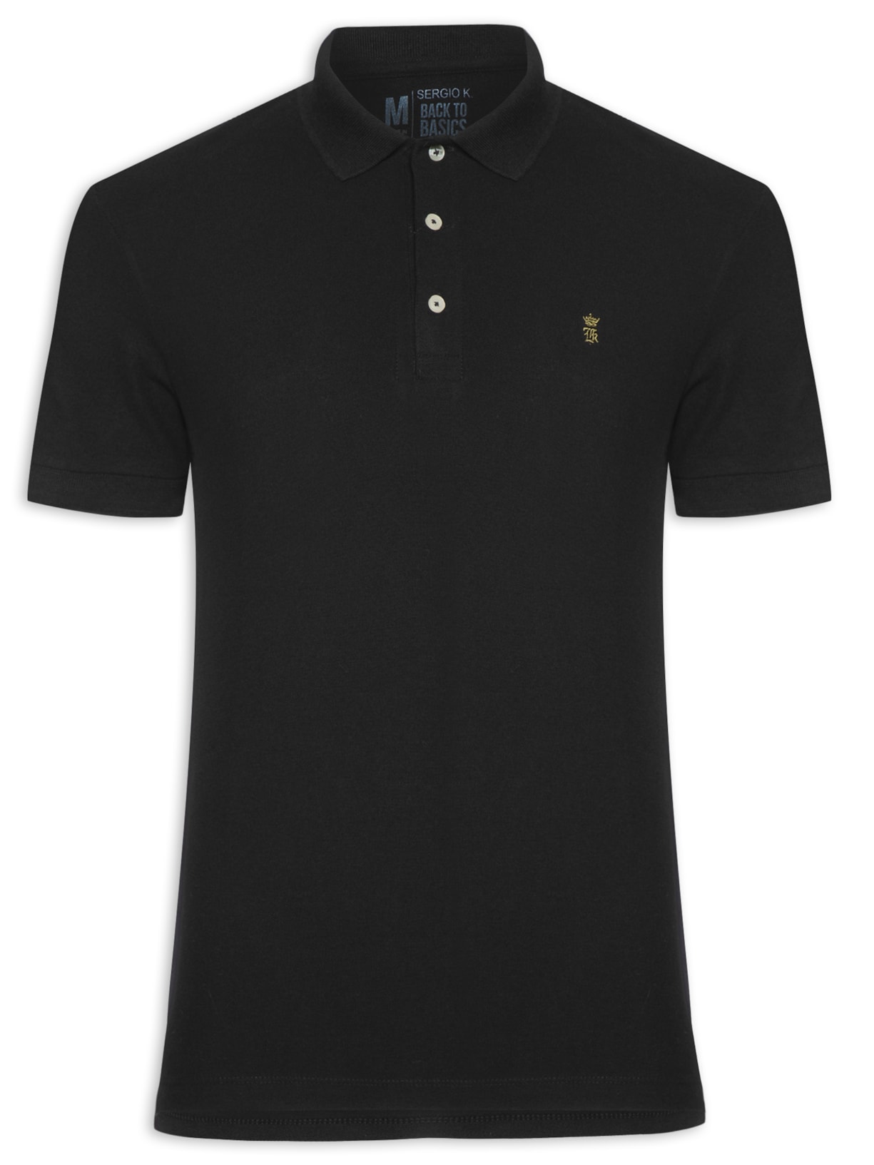 Polo Masculina Básica Piquet - Preto