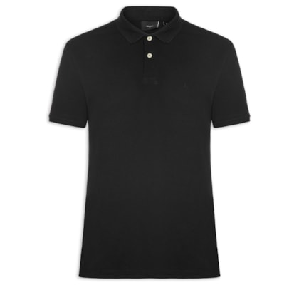 Polo Masculina Básica Piquet - Preto