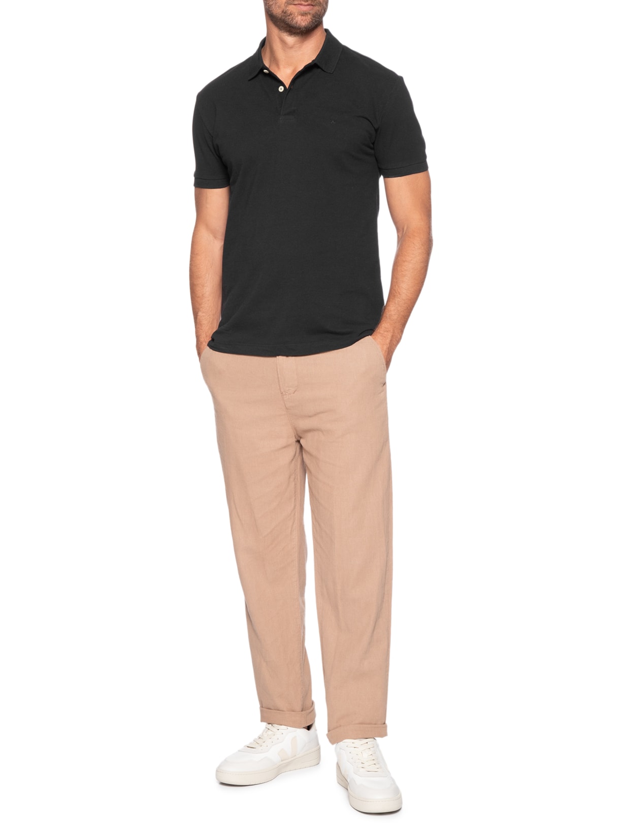 Polo Masculina Básica Piquet Preto Aramis