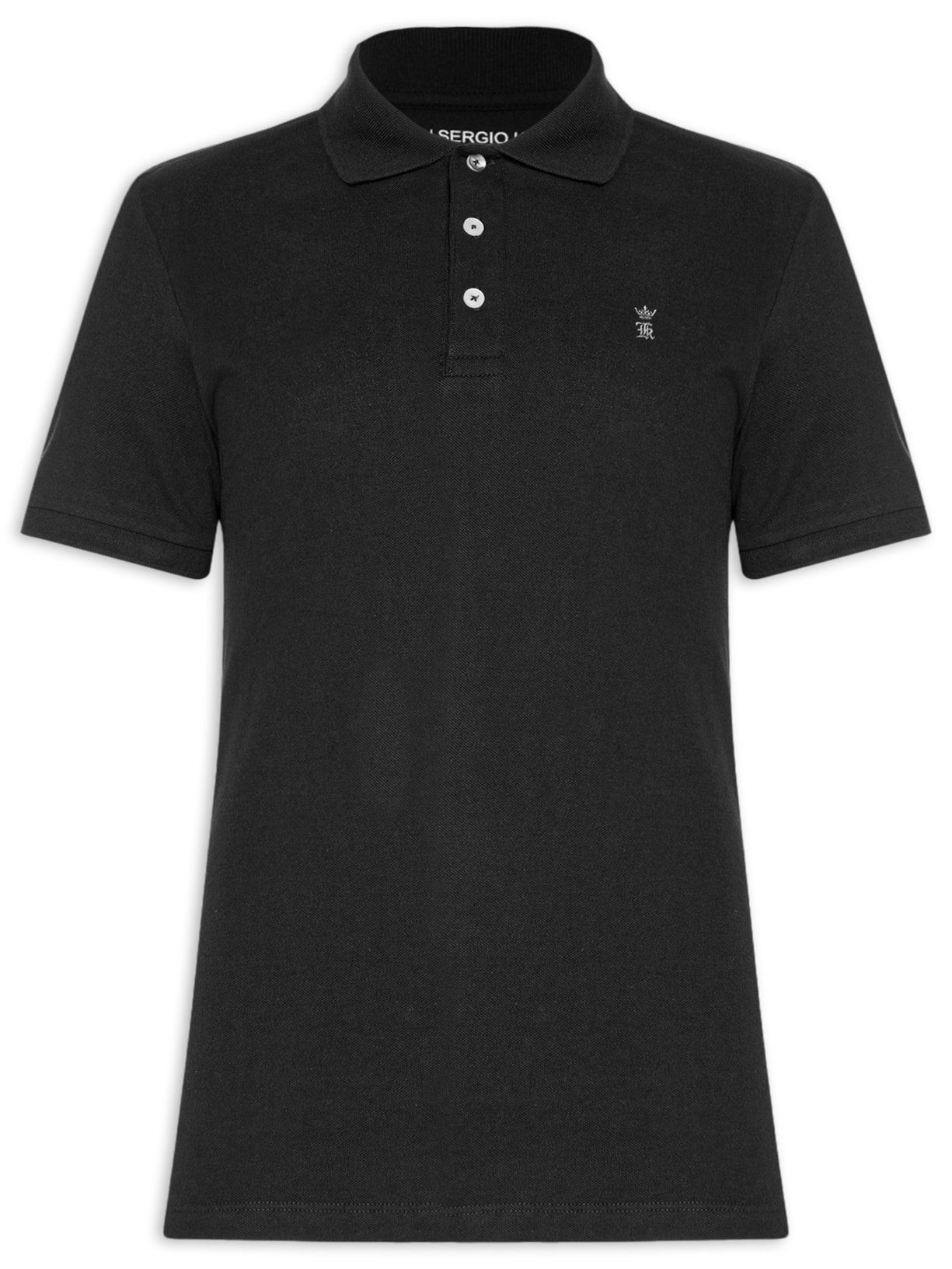 Polo Masculina Básica Piquet Preto Sergio K