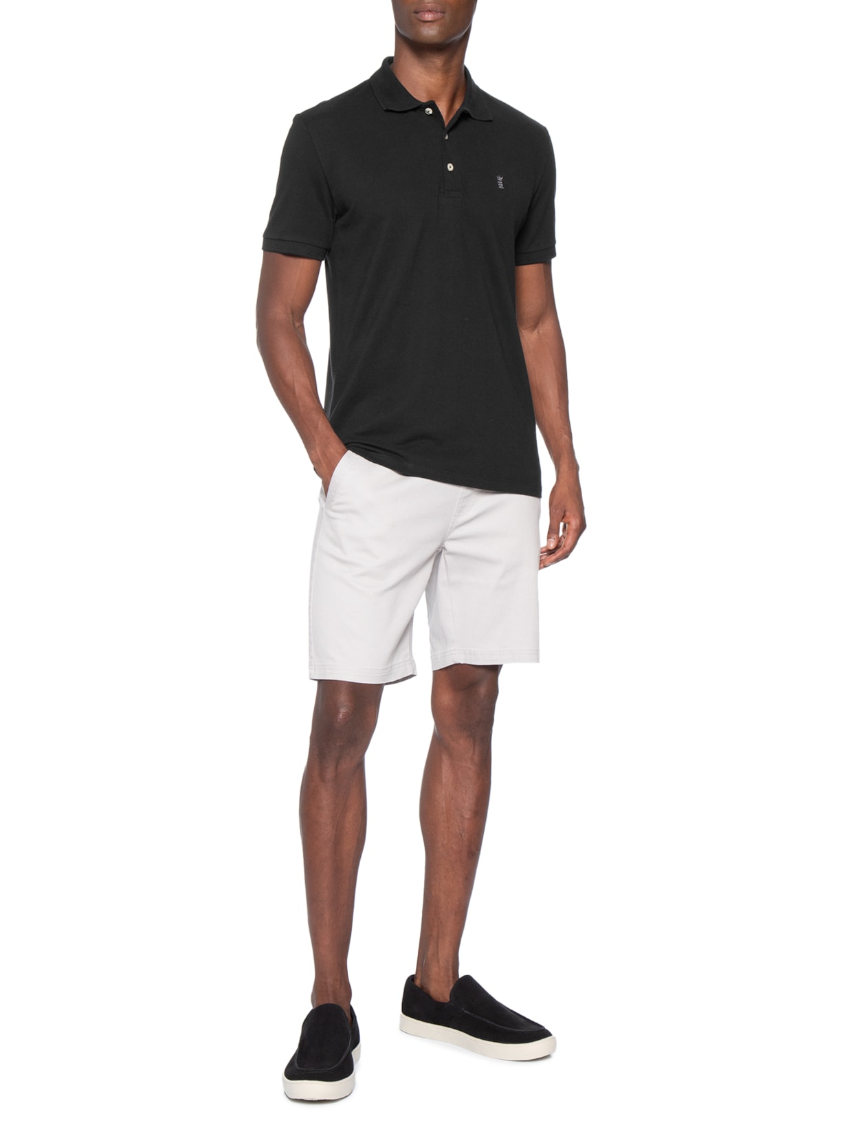 Polo Masculina Básica Piquet Preto Sergio K