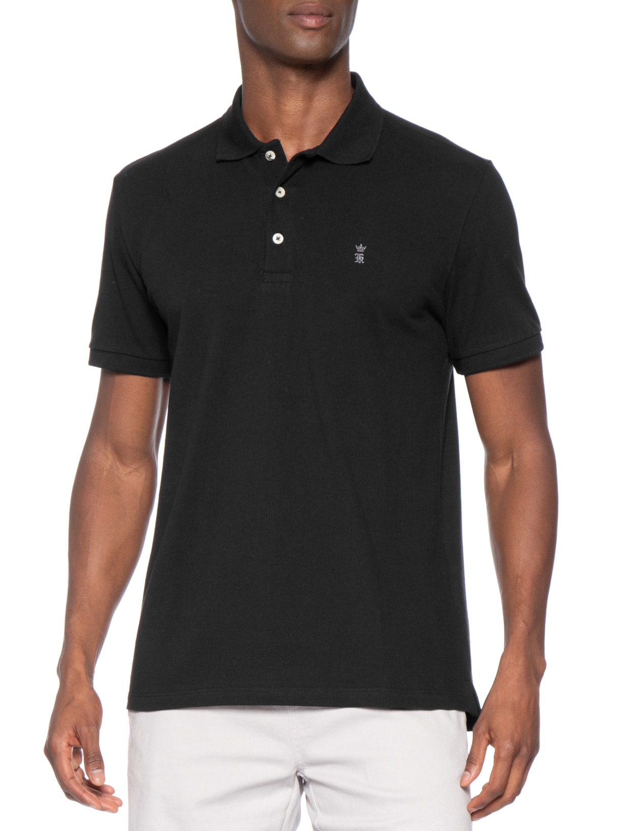 Polo Masculina Básica Piquet Preto Sergio K