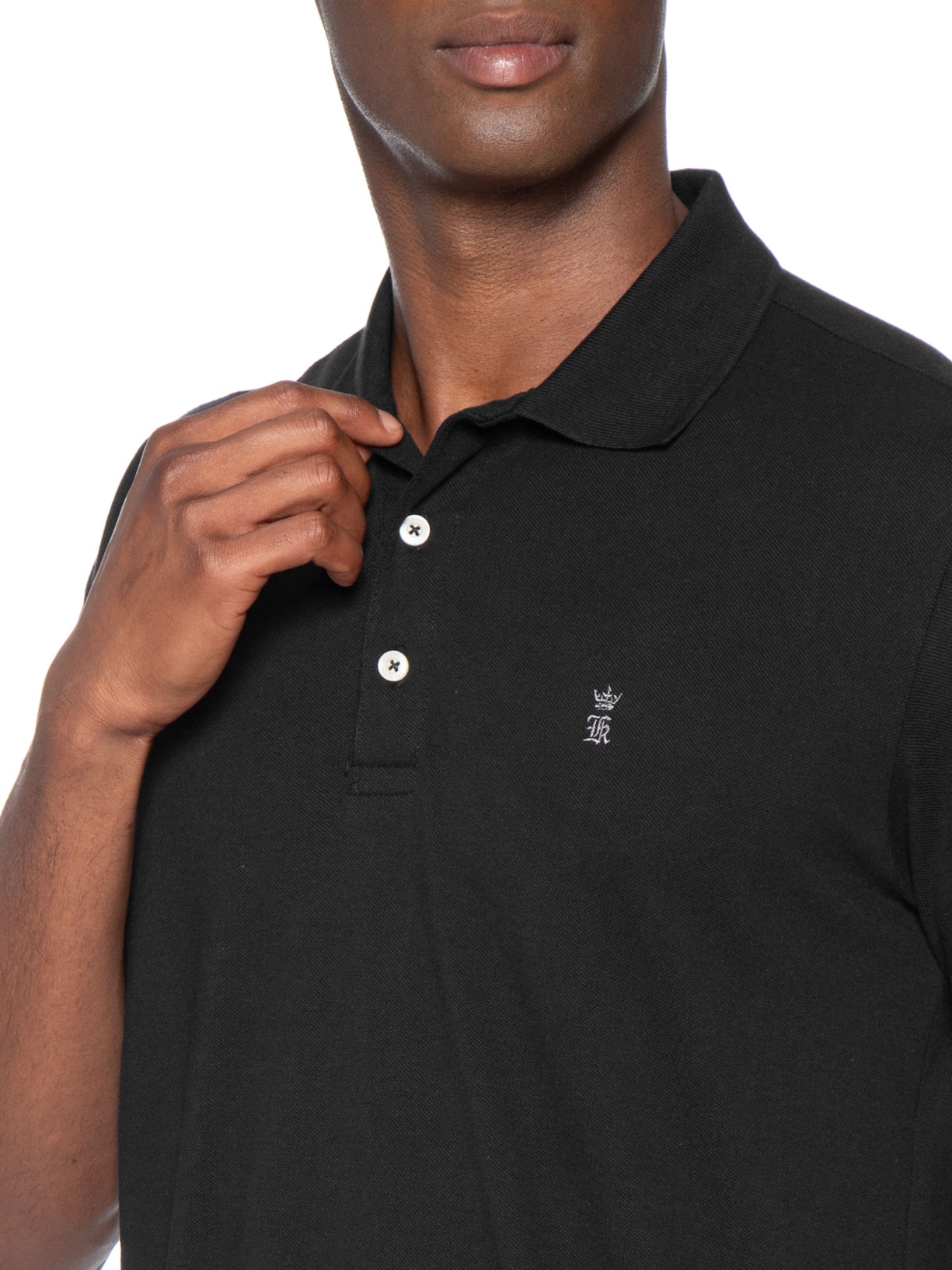 Polo Masculina Básica Piquet Preto Sergio K