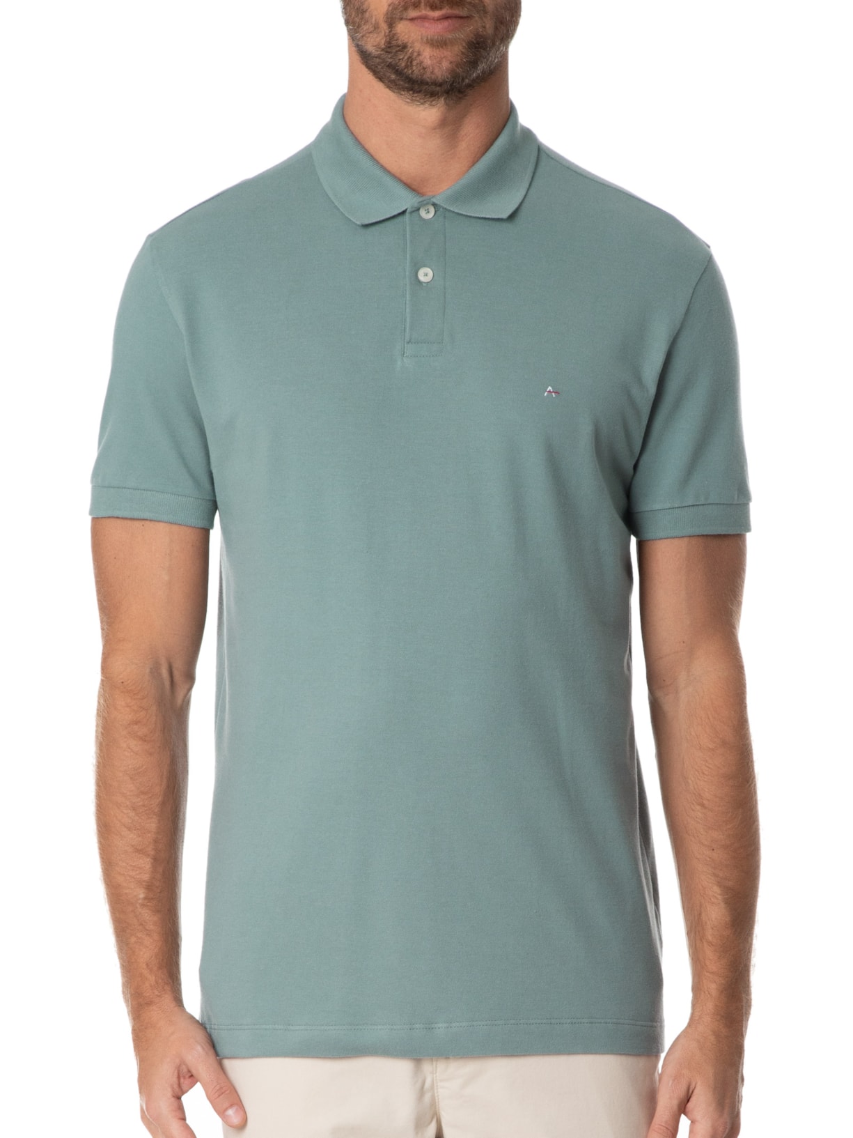 Polo Masculina Básica Piquet Verde Aramis
