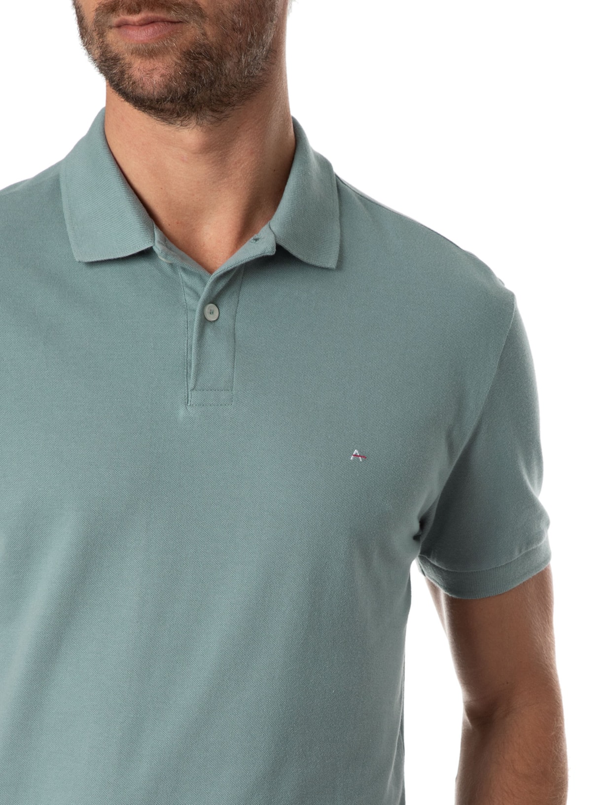Polo Masculina Básica Piquet Verde Aramis
