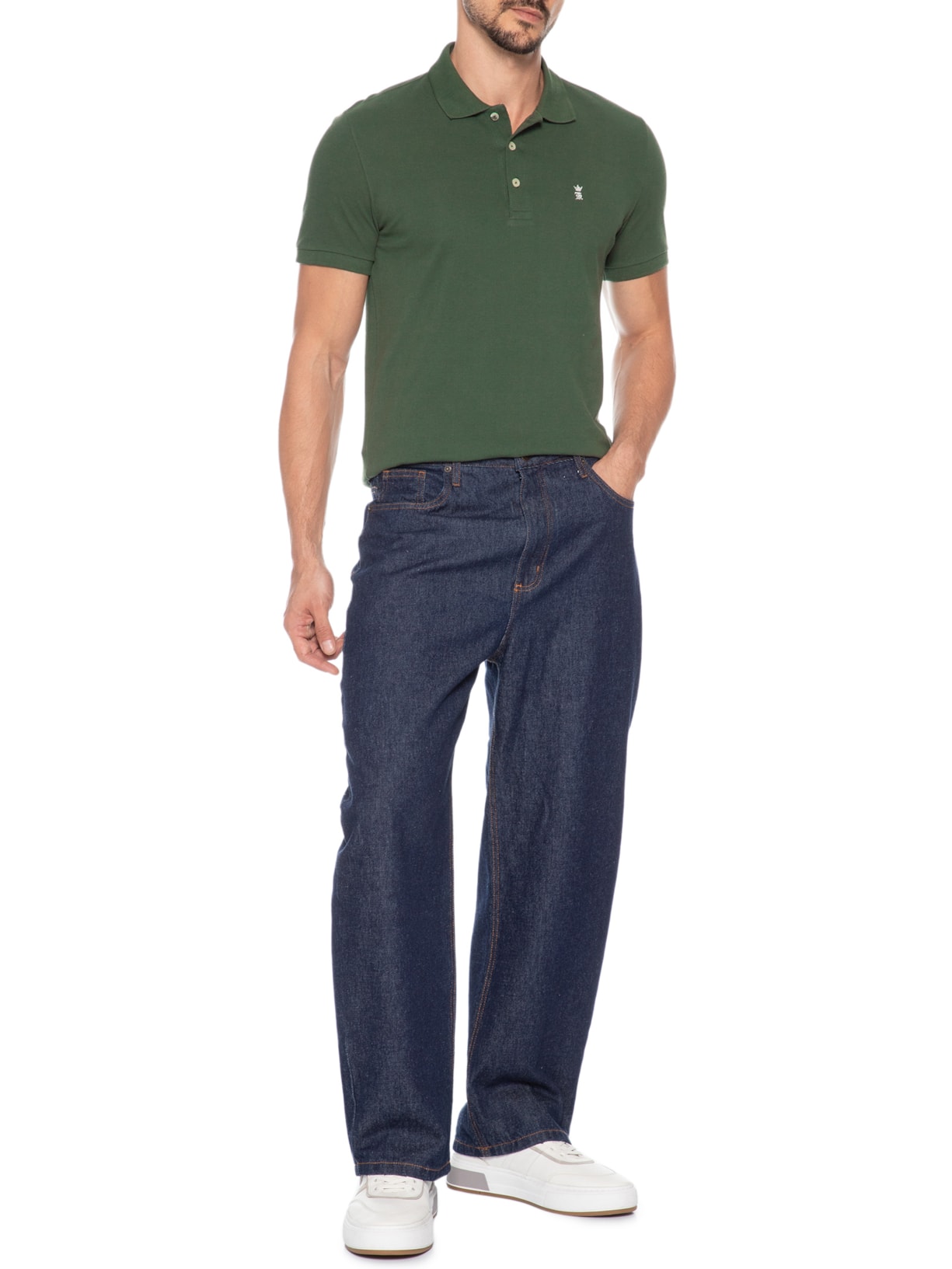 Polo Masculina Básica Piquet Verde Sergio K