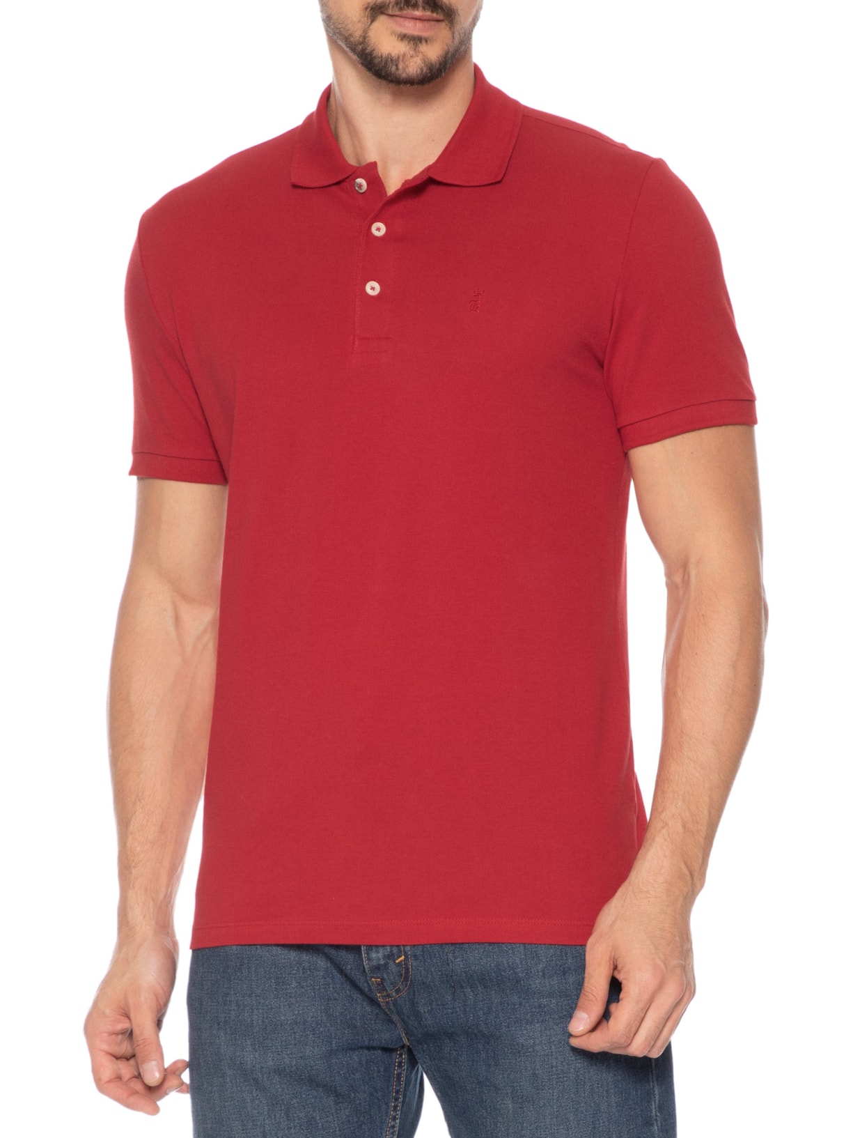 Polo Masculina Básica Piquet Vermelho Sergio K
