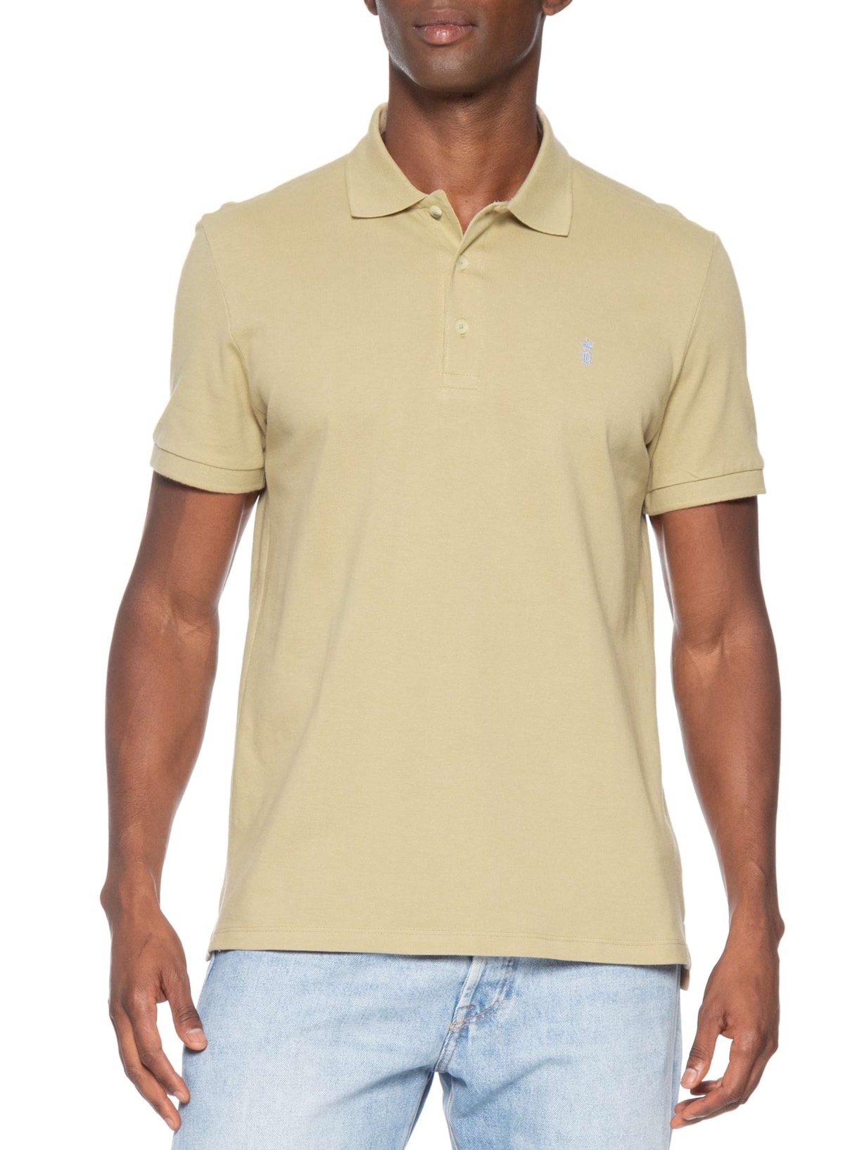Polo Masculina Básica Piquet – Bege Sergio K