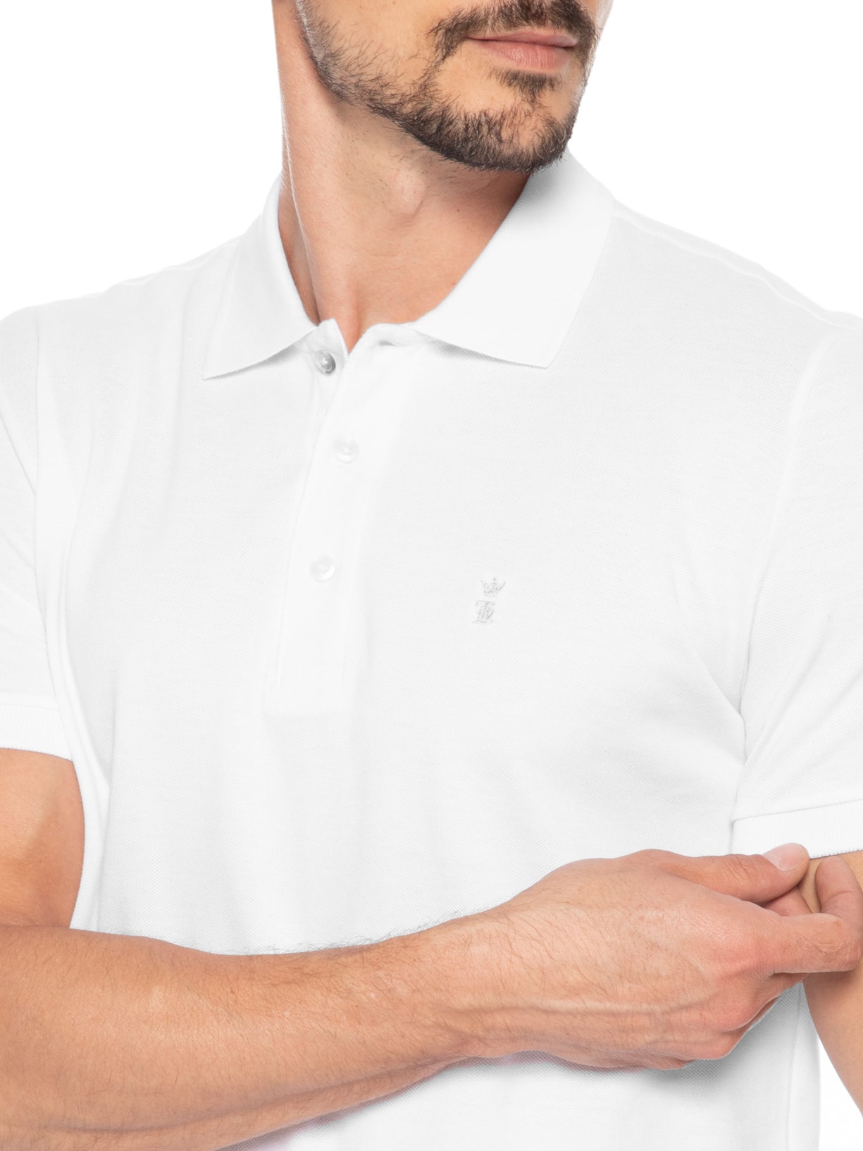 Polo Masculina Básica Piquet – Branco Sergio K