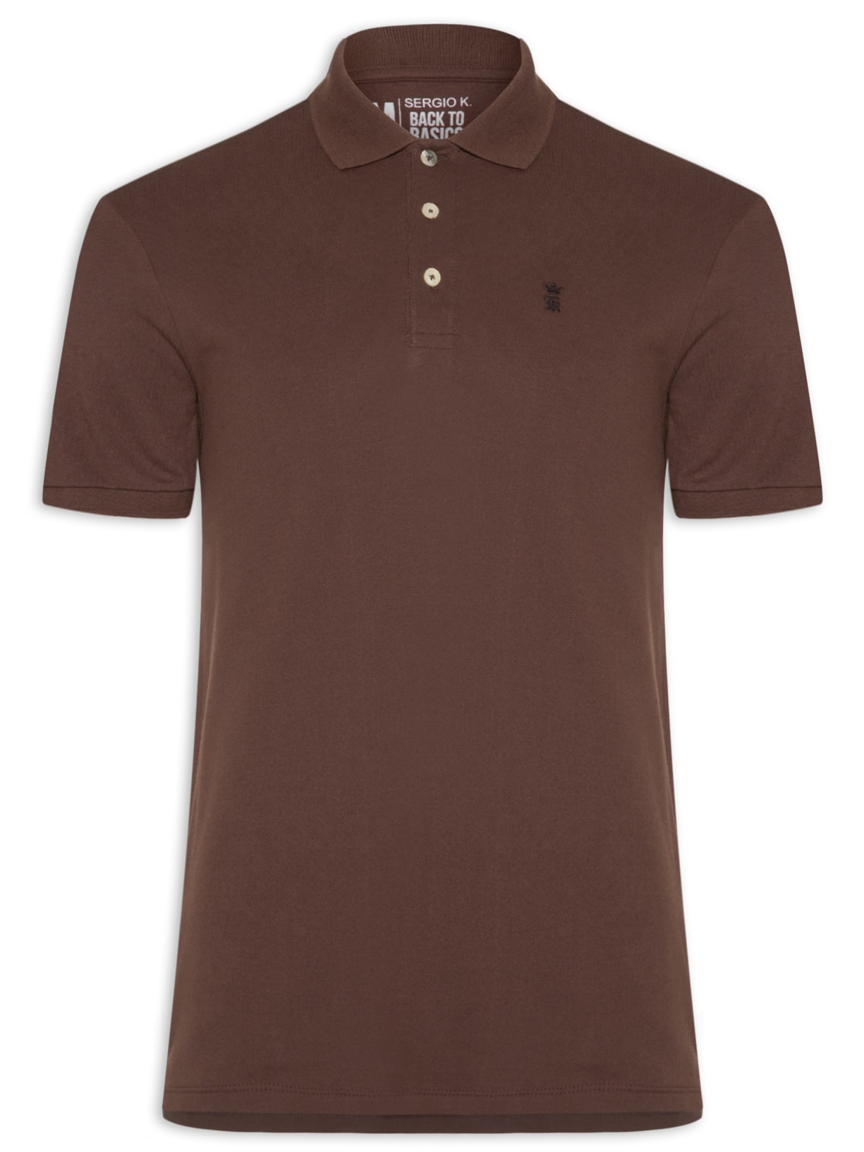 Polo Masculina Básica Piquet – Marrom Sergio K