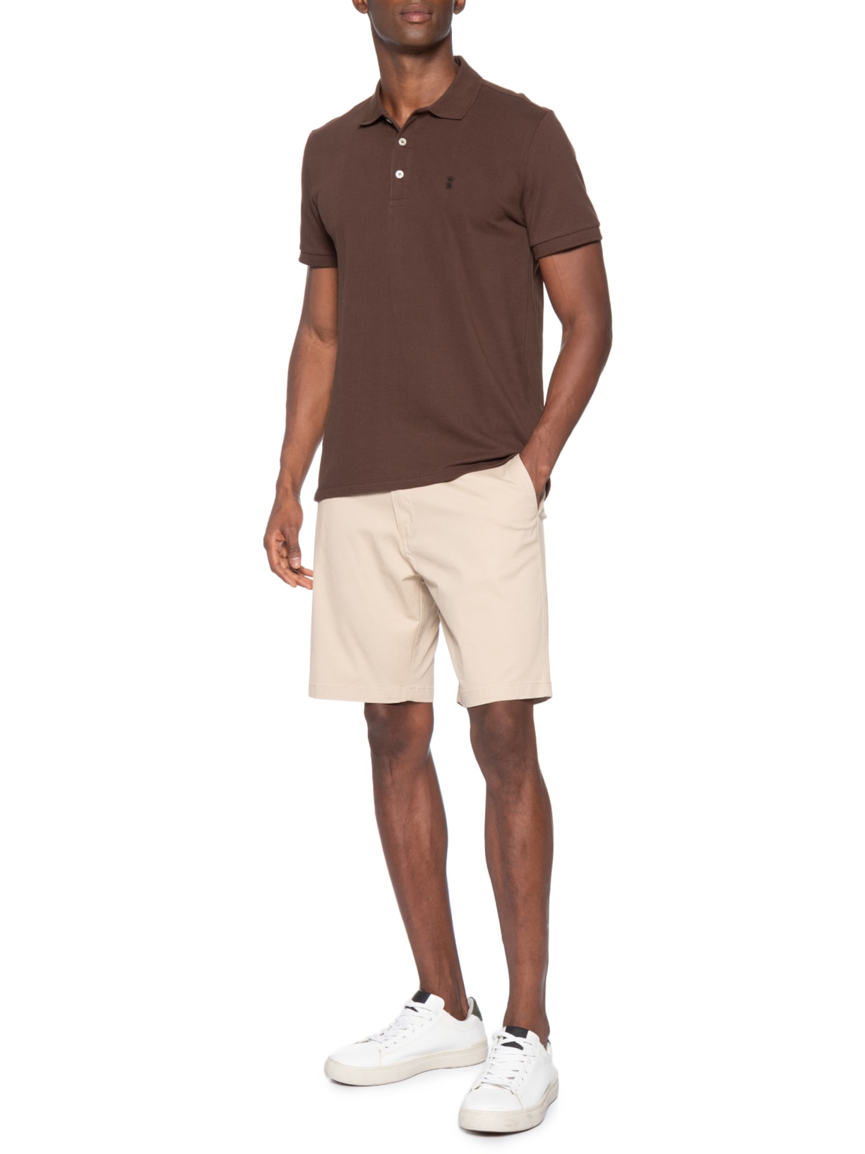 Polo Masculina Básica Piquet – Marrom Sergio K