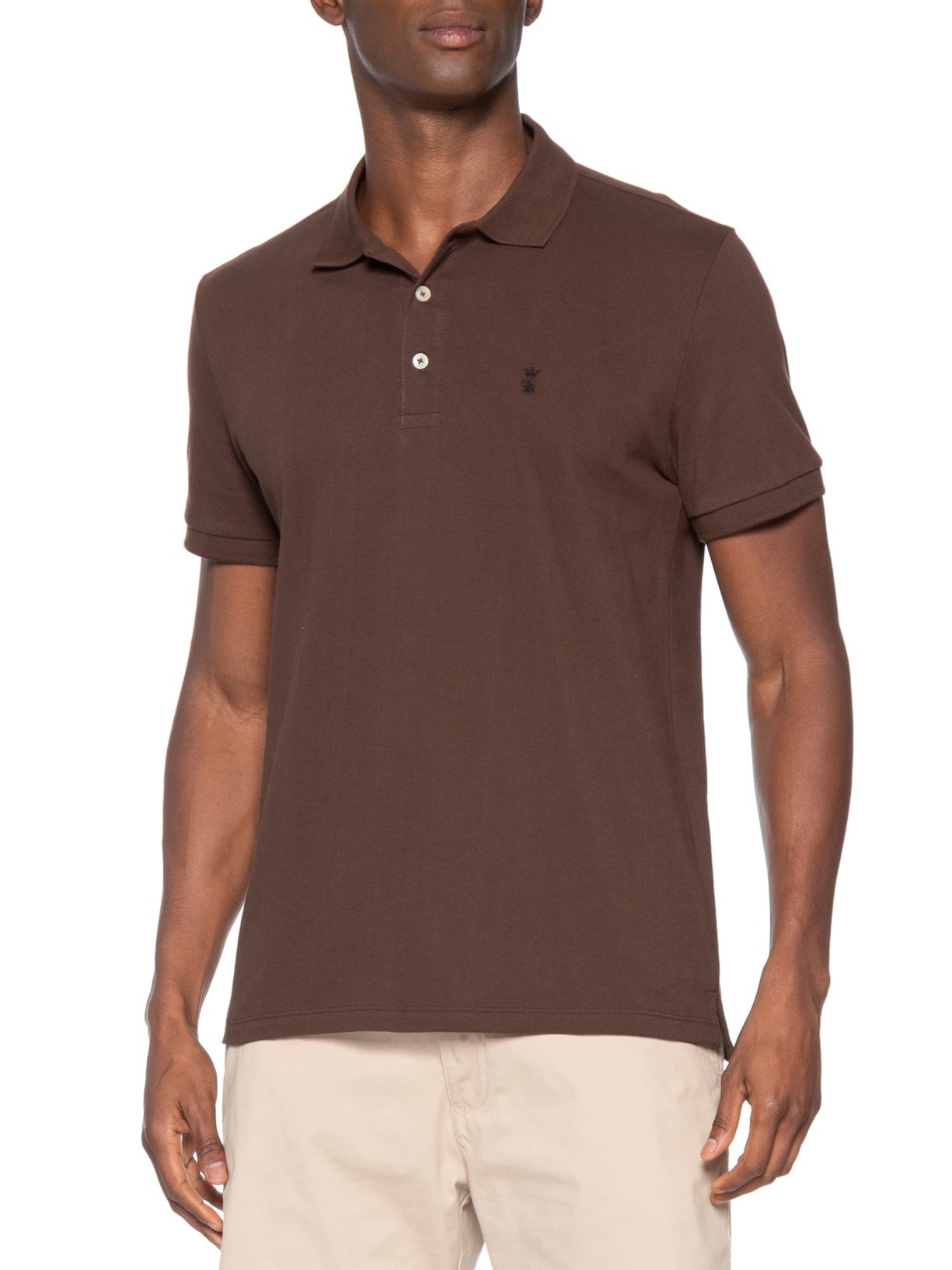 Polo Masculina Básica Piquet – Marrom Sergio K