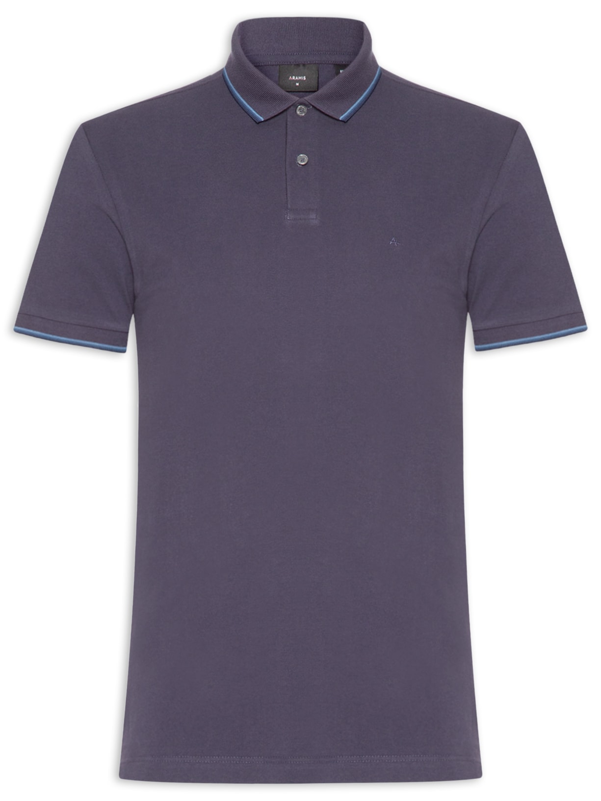 Polo Masculina Básica Regular Fit com 4 Frisos - Azul